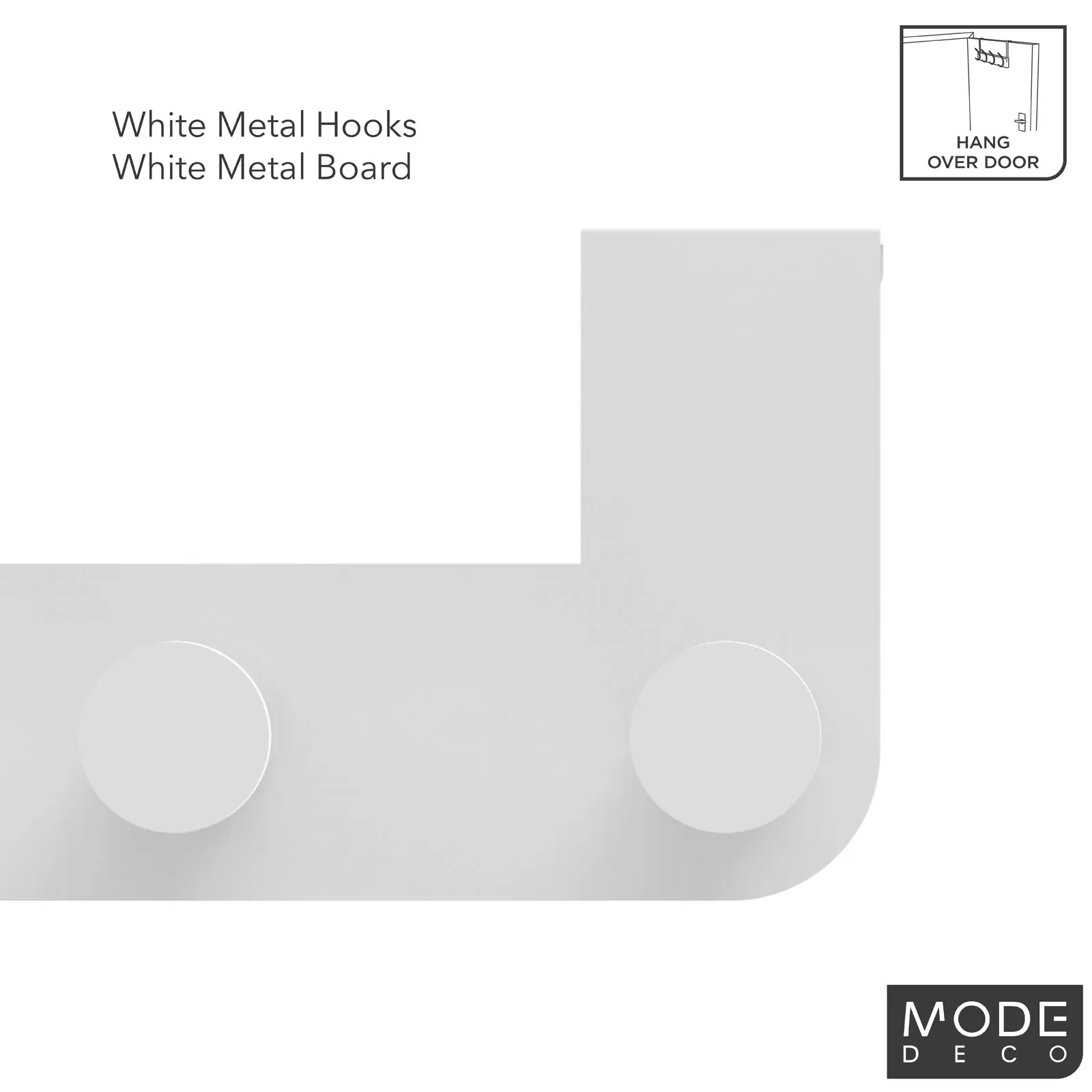 6 White Hooks Over Door