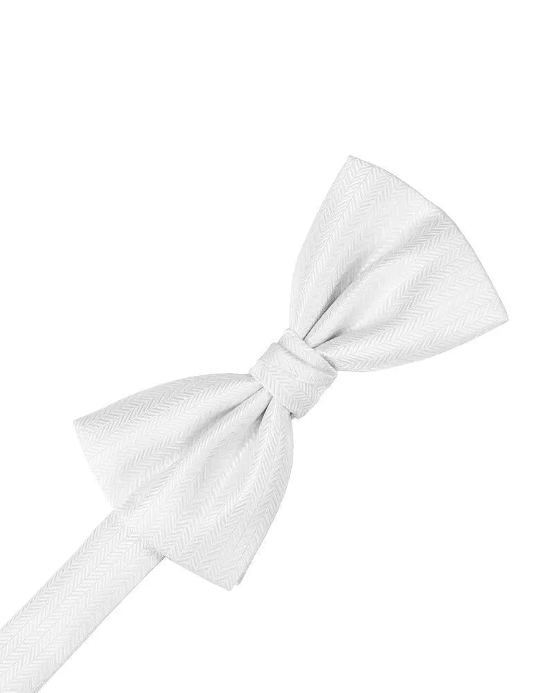 Asphalt Herringbone Bow Tie