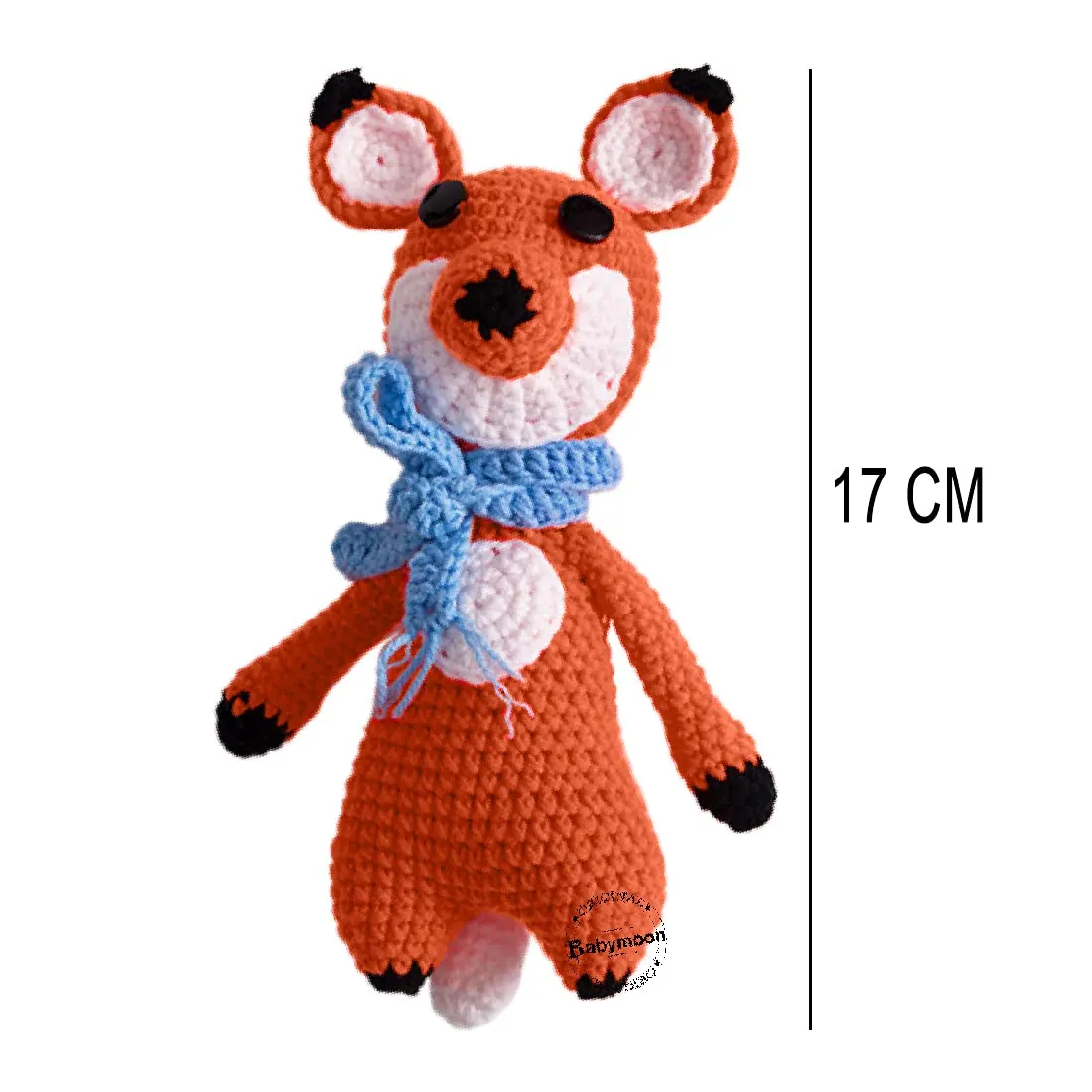 Babymoon Fox (17 Cm) Handmade Knitted Stuffed Animal Baby Kids Photography Shoot Props Organic Toys