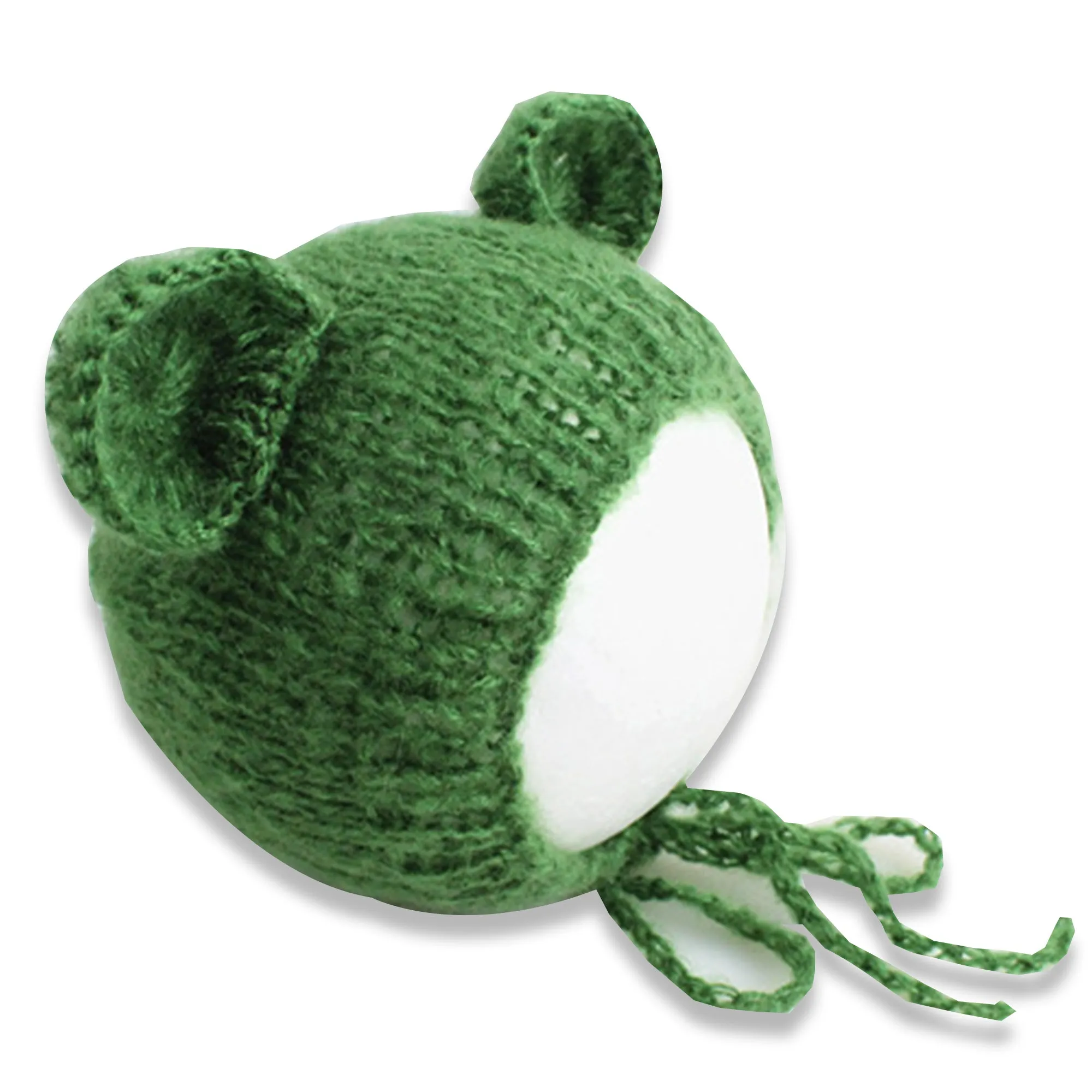 Babymoon Knitted Mohair Baby Hat Cap | Baby Photoshoot Props | 0-3 Months | Green