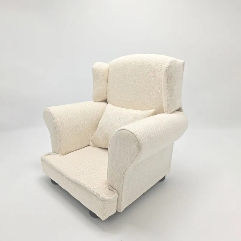 Babymoon Wooden Auxiliary Chair Sofa | Baby Photoshoot Props | White