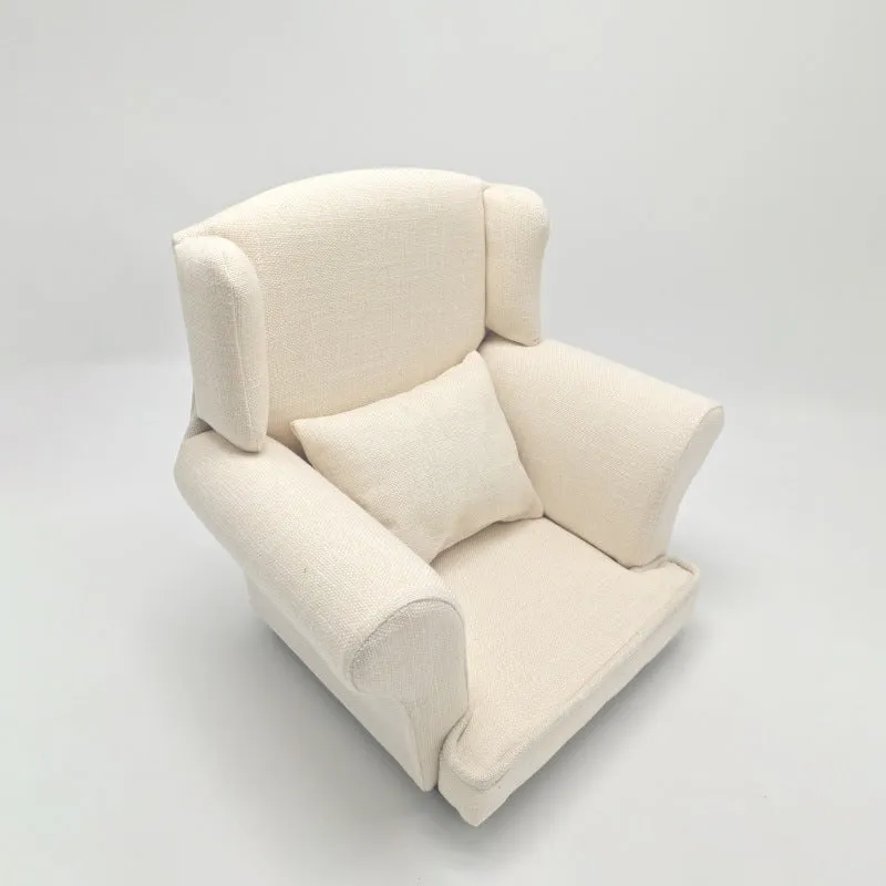 Babymoon Wooden Auxiliary Chair Sofa | Baby Photoshoot Props | White