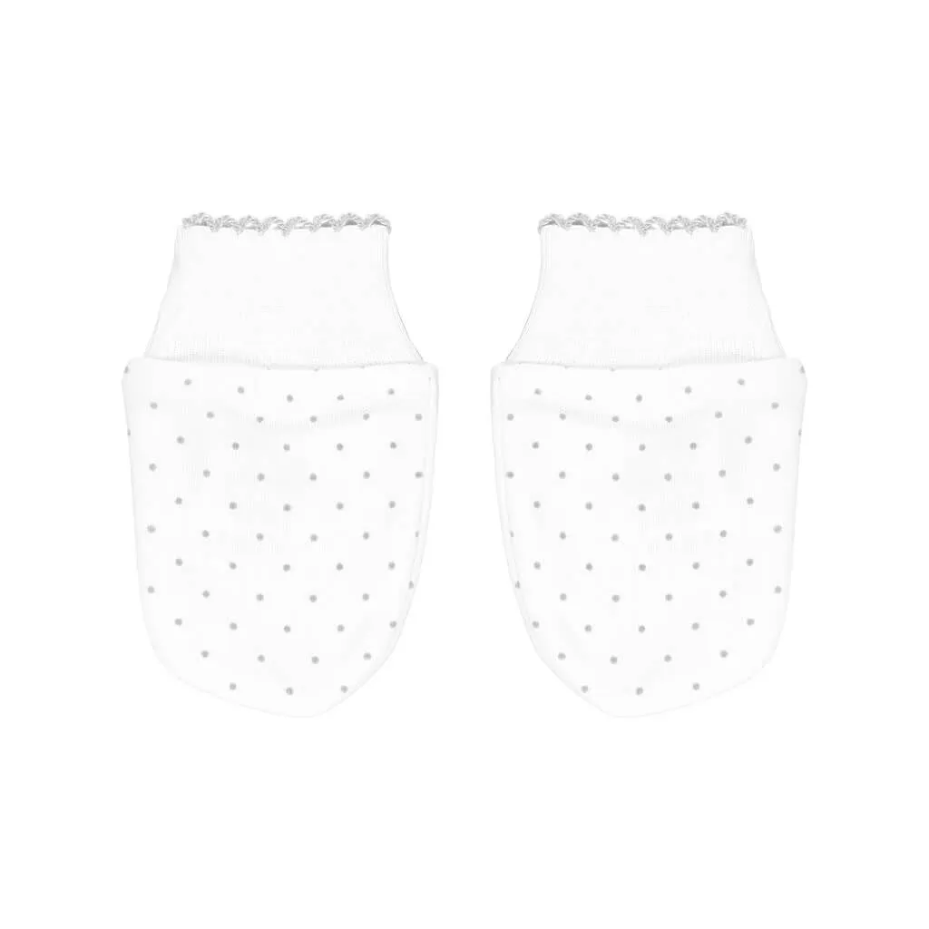 Basic Dots Mittens White/Grey