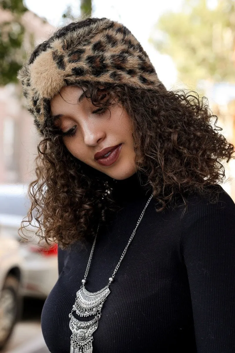 Faux Leopard Head Wrap