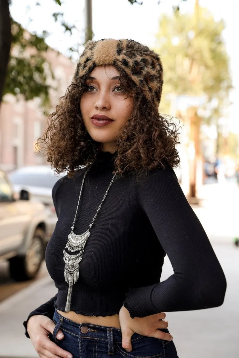 Faux Leopard Head Wrap