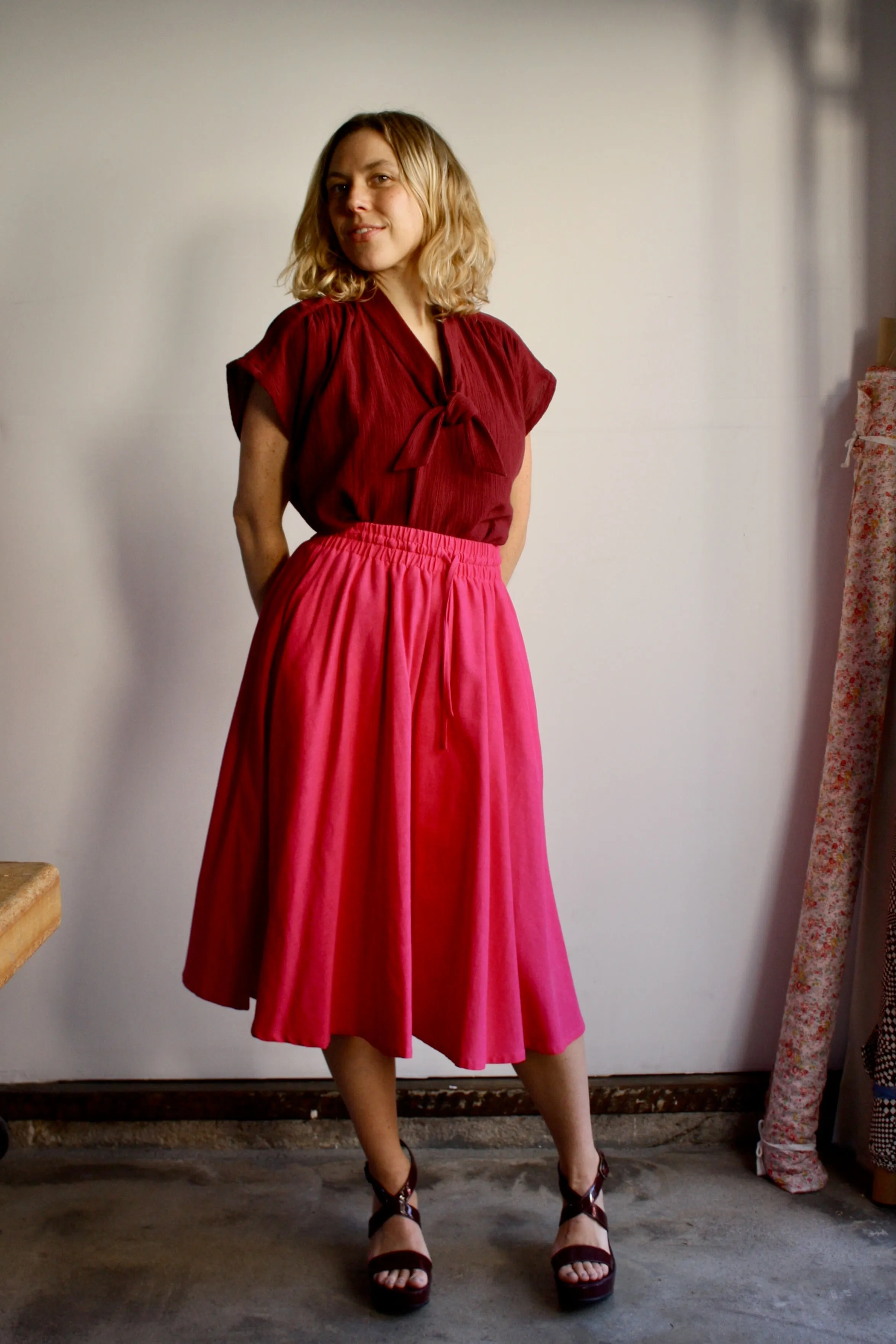 Faye Blouse - Burgundy Blossom