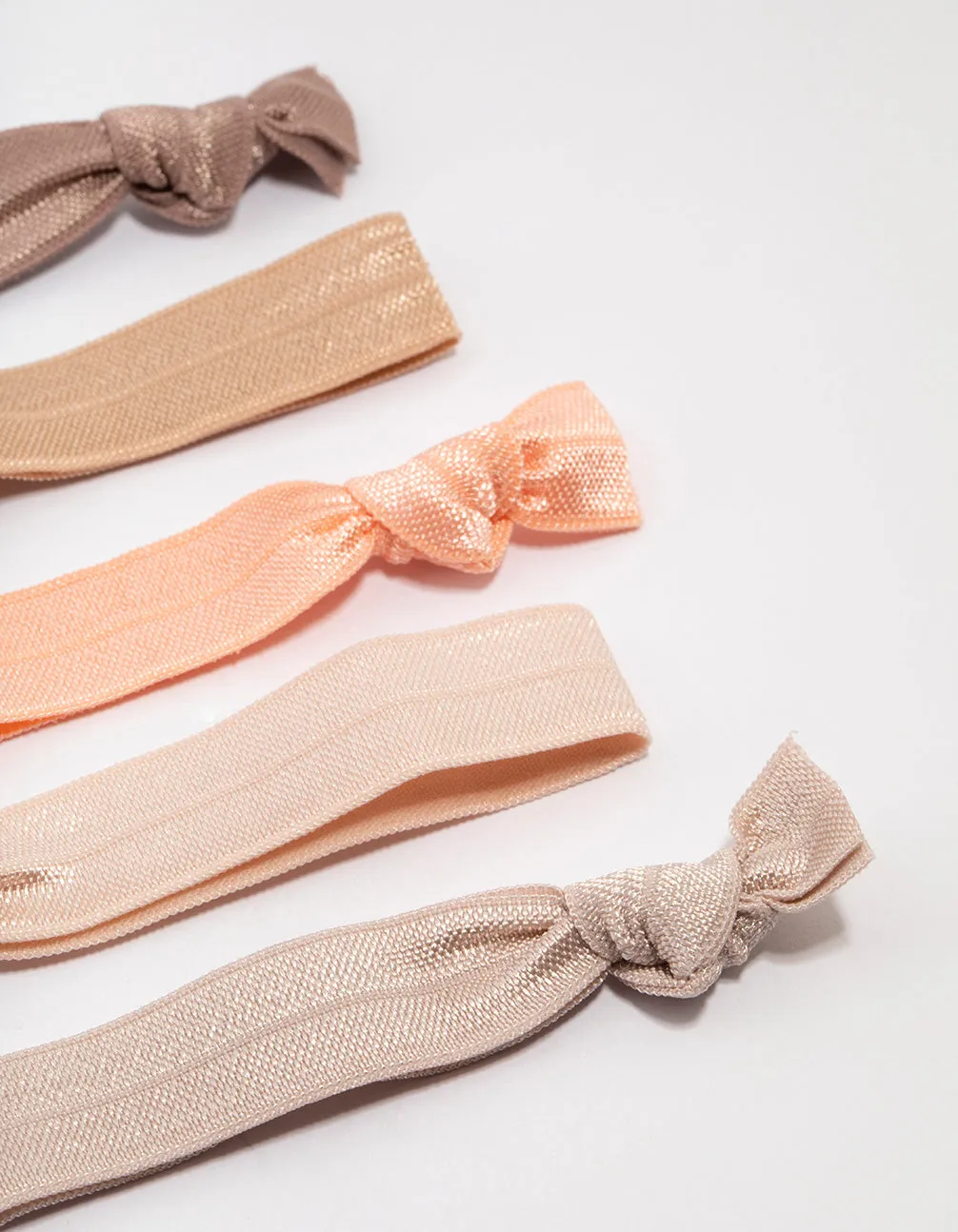 Flat Knitted Fabric Hair Ties 5-Pack