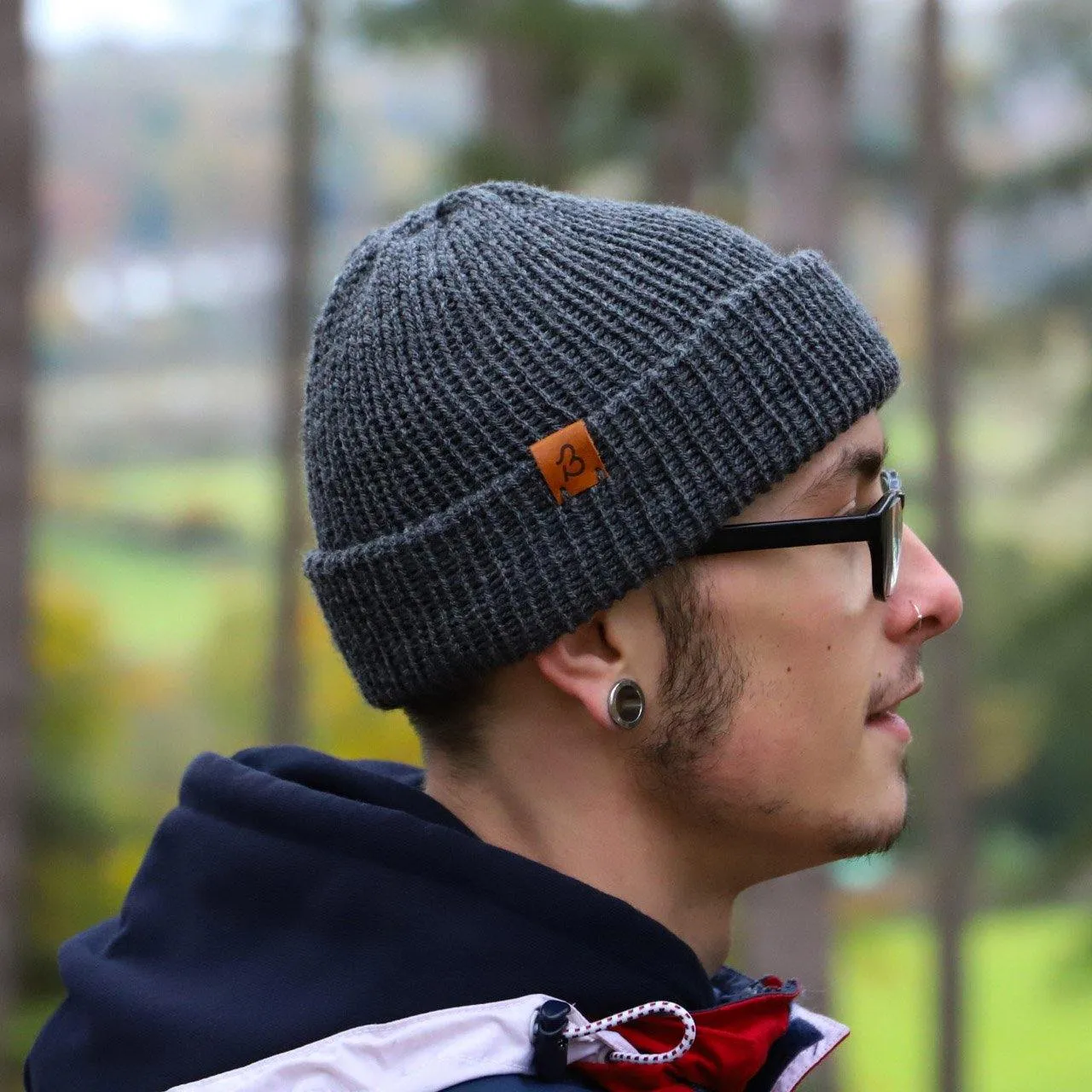 Grey Mix Wooly Beanie Hat