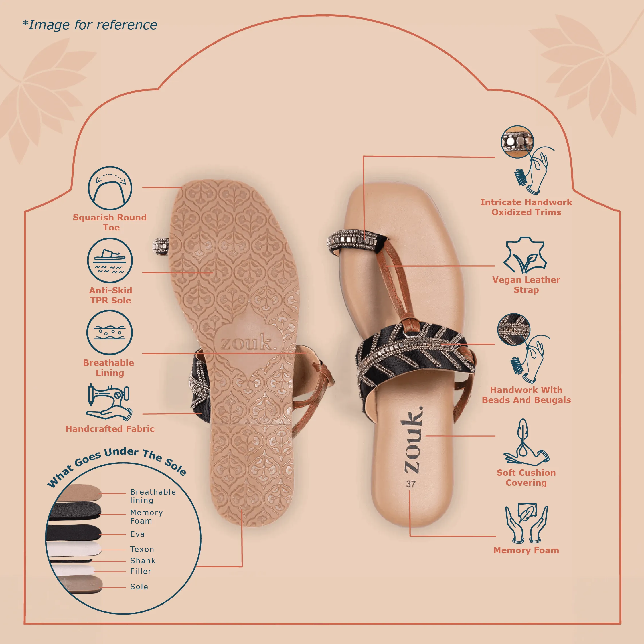 Howrah Bohemian Oxidised Chappal