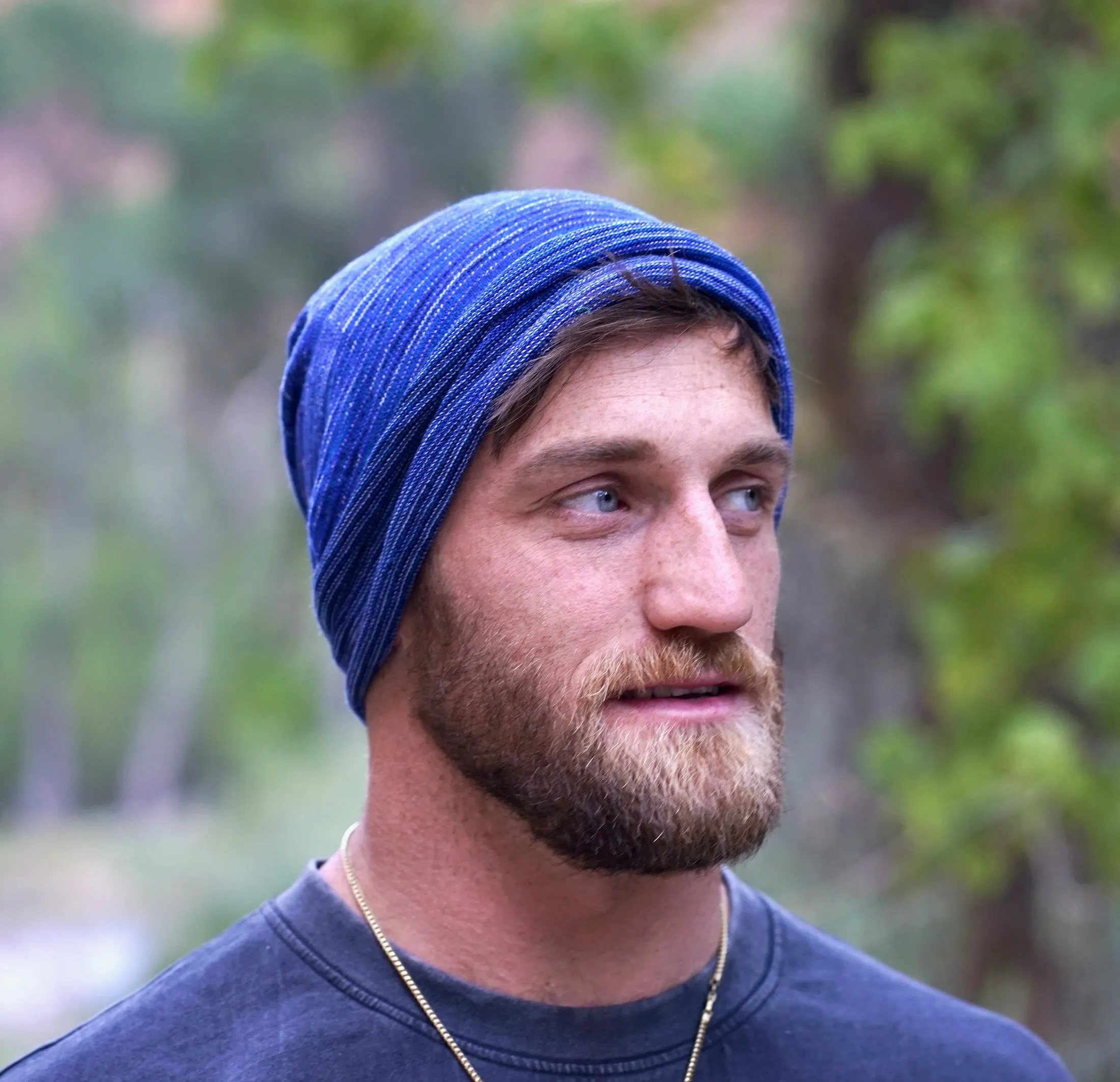 Merino Beanie Wrap - Alpine Blues