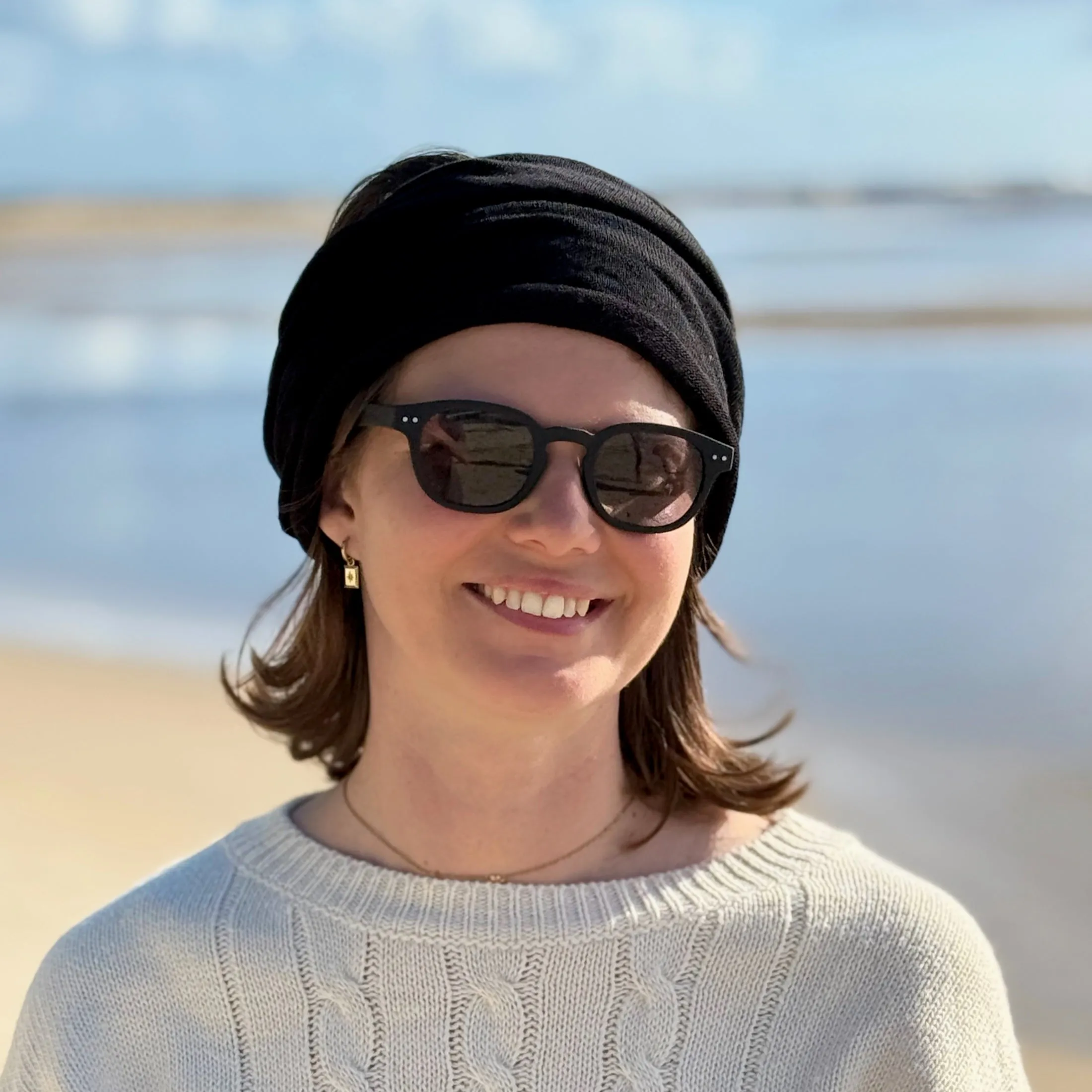 Merino Beanie Wrap - Black