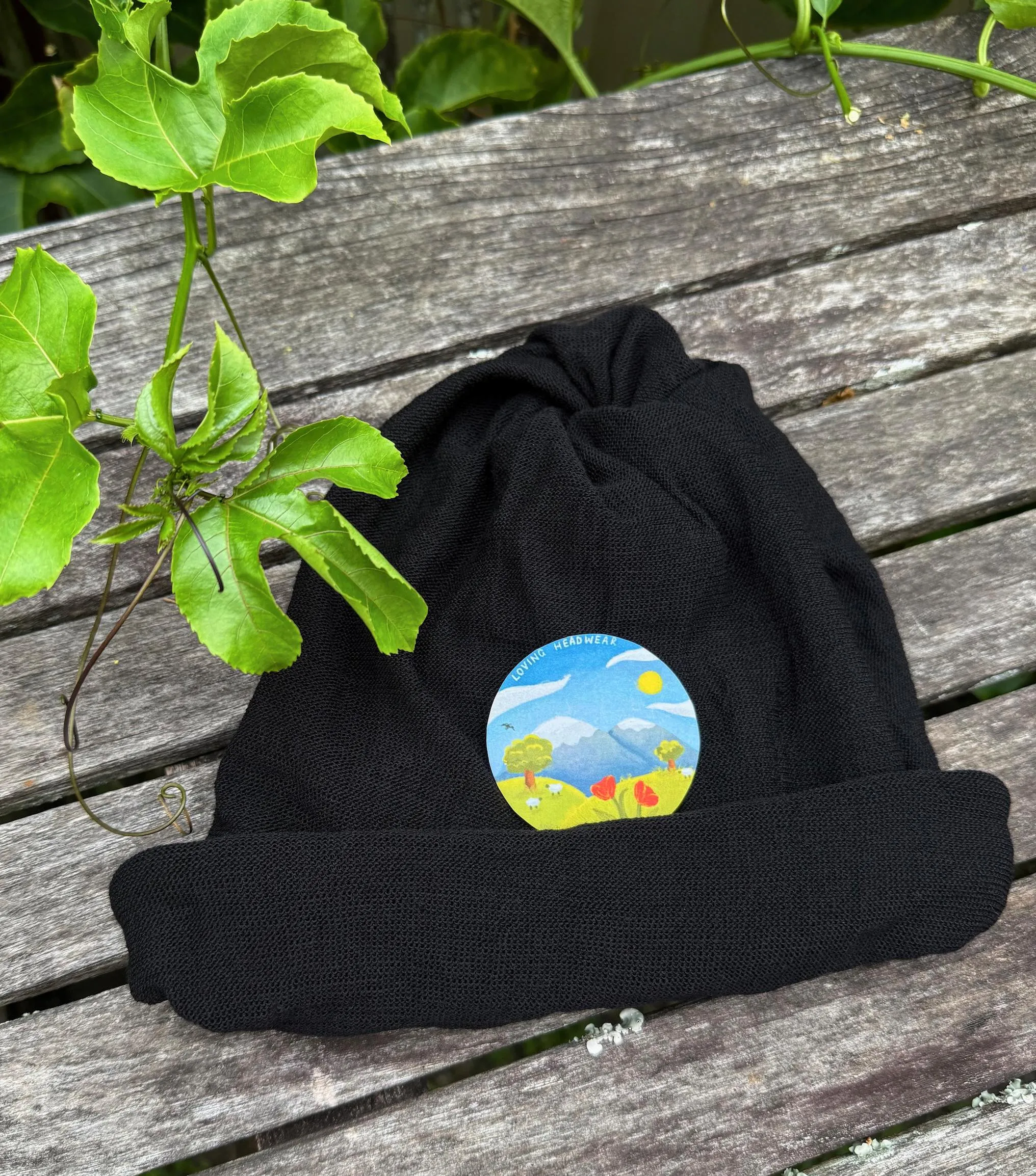 Merino Beanie Wrap - Black