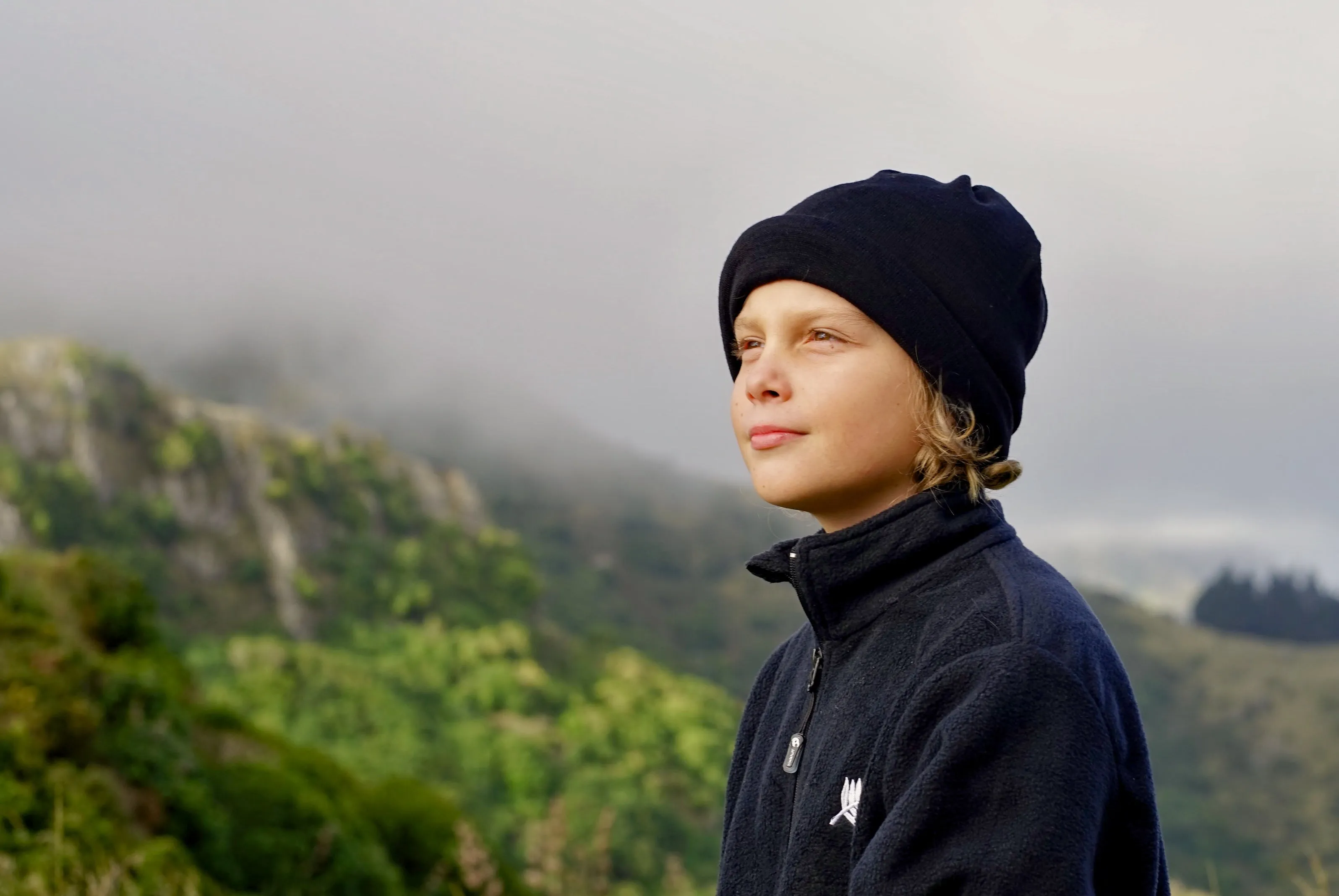 Merino Beanie Wrap - Black