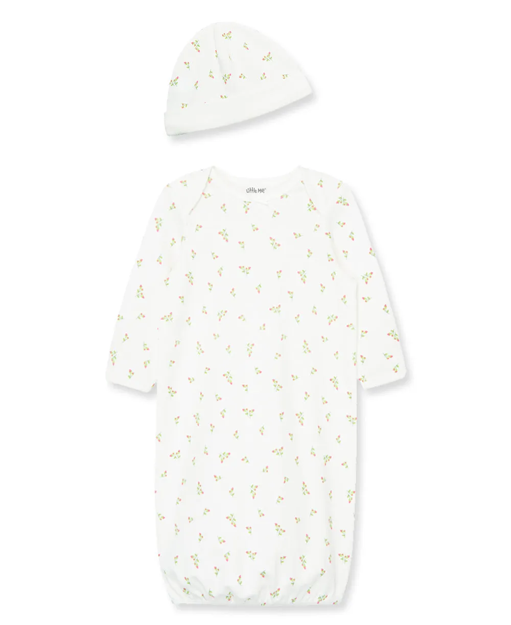 Rosebud Sleeper Gown And Hat