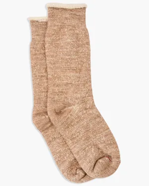 RoToTo R1001 Double Face Crew Socks - Camel