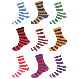 Striped Team Spirit Fuzzy Socks