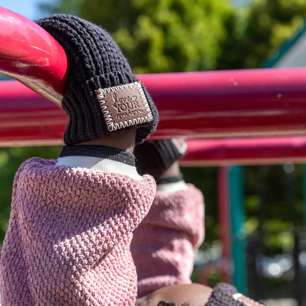 Toddler Black Mittens