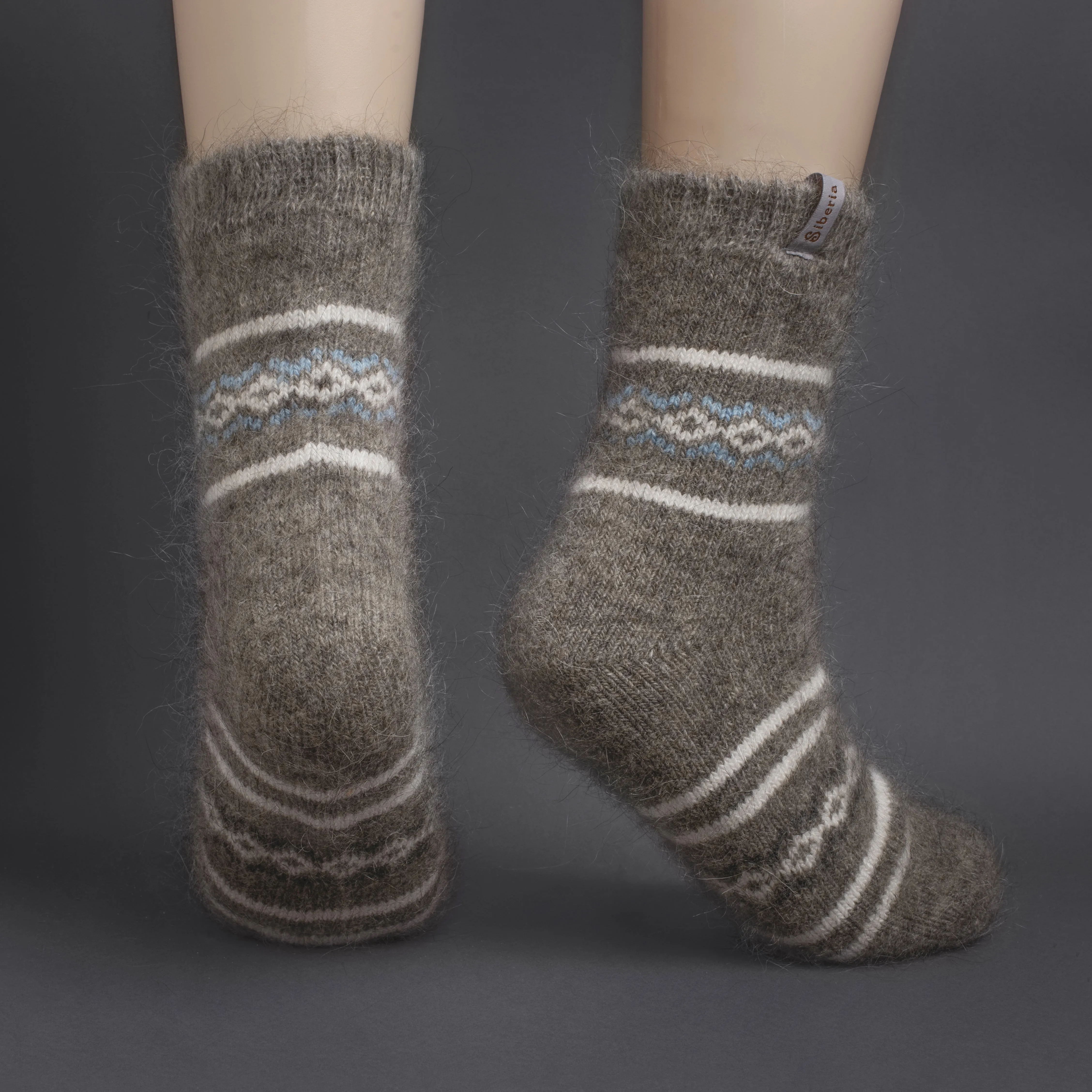 Unisex Arctic Fog Thick Goat Wool Crew Socks