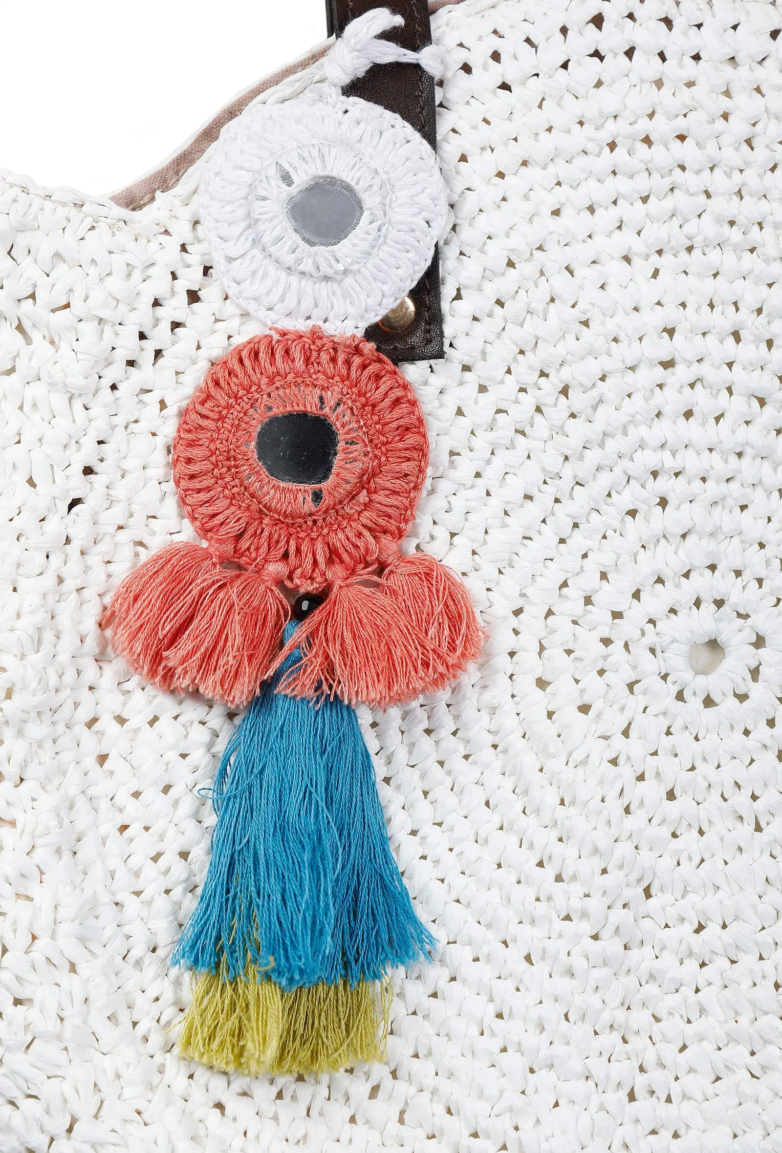 White Raffia Crochet Bag