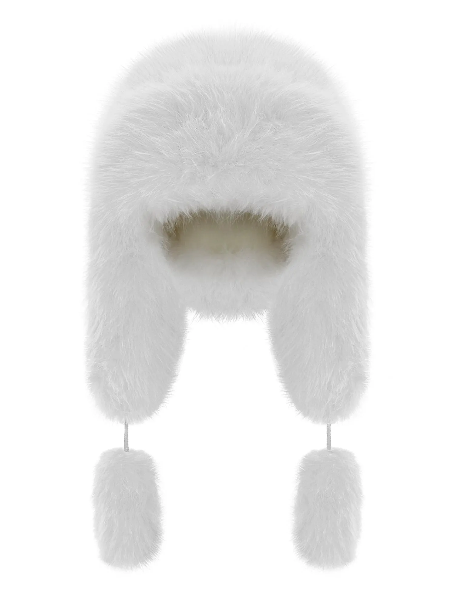 Winter Warmth Bundle: White Hat, Fur Mittens & Knitted Leg Warmers